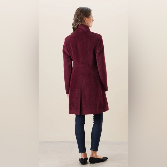 Sofia Cashmere Stand Collar Shaped Alpaca & Wool Blend Coat NWOT Size 14 - Picture 3 of 14